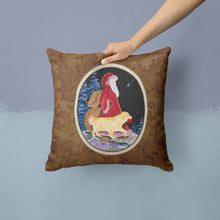 Load image into Gallery viewer, Santa Claus with  Golden Retriever Throw Pillow - 14x14 Decorative Pillow – Art for Your Home &amp; Patio
