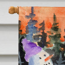 Load image into Gallery viewer, Snowman with Golden Retriever Flag Canvas House Size