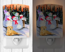 Load image into Gallery viewer, Snowman with Golden Retriever Ceramic Night Light SS8989CNL
