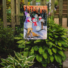 Load image into Gallery viewer, Snowman with Golden Retriever Garden Flag - Outdoor Decorative Yard Flag
