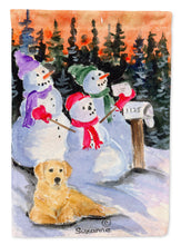 Load image into Gallery viewer, Snowman with Golden Retriever Garden Flag - Outdoor Decorative Yard Flag