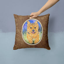 Load image into Gallery viewer, Norwich Terrier Throw Pillow - 14x14 Decorative Pillow – Art for Your Home &amp; Patio