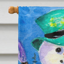 Load image into Gallery viewer, Snowman with Australian Shepherd Flag Canvas House Size