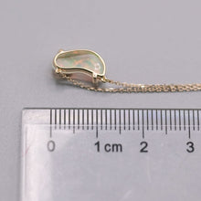 Load image into Gallery viewer, S Shaped Diamond Opal Fossil Shell Necklace 18K Yellow Gold