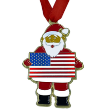 Load image into Gallery viewer, AA-005 American Flag Patriotic Christmas Ornament Santa Challenge Coin Ornament