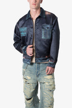 Load image into Gallery viewer, Satin Bomber Jacket - Washed Black