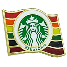 Load image into Gallery viewer, BL11-019 Starbucks LGBTQ+ Rainbow Flag Pride Parade Pin #SbuxOhio
