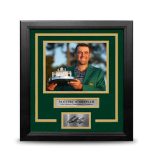 Load image into Gallery viewer, Scottie Scheffler 2024 Masters Trophy 8" x 10" Framed Golf Photo with Engraved Autograph