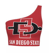 Load image into Gallery viewer, San Diego State Red One Shoulder Top