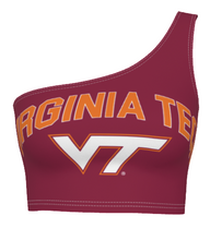 Load image into Gallery viewer, Virginia Tech Maroon One Shoulder Top