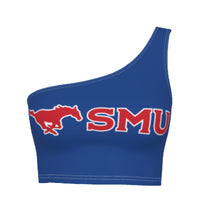 Load image into Gallery viewer, SMU Mustangs Blue One Shoulder Top