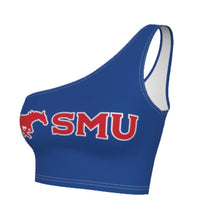 Load image into Gallery viewer, SMU Mustangs Blue One Shoulder Top