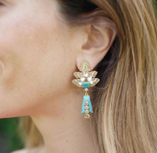 Load image into Gallery viewer, Starburst earrings, turquoise