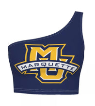 Load image into Gallery viewer, Marquette Navy One Shoulder Top