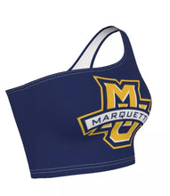 Load image into Gallery viewer, Marquette Navy One Shoulder Top