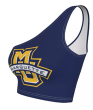 Load image into Gallery viewer, Marquette Navy One Shoulder Top