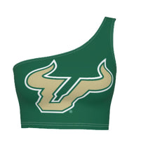 Load image into Gallery viewer, USF Green One Shoulder Top