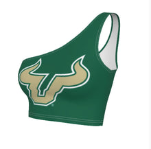 Load image into Gallery viewer, USF Green One Shoulder Top