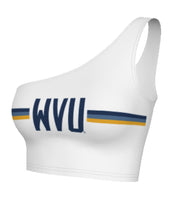 Load image into Gallery viewer, West Virginia Mountaineers White One Shoulder Top