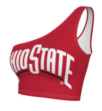 Load image into Gallery viewer, Ohio State OSU Buckeyes Red Shoulder Top