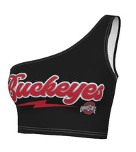 Load image into Gallery viewer, Ohio State OSU Buckeyes Lightning Black Shoulder Top