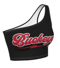 Load image into Gallery viewer, Ohio State OSU Buckeyes Lightning Black Shoulder Top