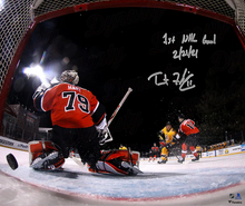 Load image into Gallery viewer, Trent Frederic First NHL Goal Boston Bruins Autographed 11" x 14" Hockey Photo with Inscription
