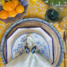 Load image into Gallery viewer, Painterly butterfly napkin rings, blue, set of four
