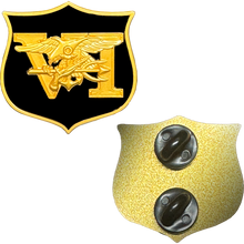 Load image into Gallery viewer, EL14-002 Navy Seal Team 6 lapel pin Naval Special Warfare Lion Trident Shield inspired by challenge coin