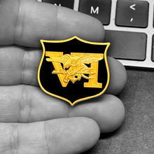Load image into Gallery viewer, EL14-002 Navy Seal Team 6 lapel pin Naval Special Warfare Lion Trident Shield inspired by challenge coin