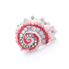Load image into Gallery viewer, Seashell Embellished Gemstone Brooch Enamel Pin