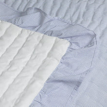 Load image into Gallery viewer, Handmade Blue White Kids Cotton Quilt with Ruffles – Toddler Bedding