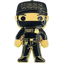 Load image into Gallery viewer, EL9-015 Secret Service Counter Assault Team CAT Officer Uniformed Division USSS Agent Self Standing Thin Blue Line Challenge Coin