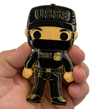 Load image into Gallery viewer, EL9-015 Secret Service Counter Assault Team CAT Officer Uniformed Division USSS Agent Self Standing Thin Blue Line Challenge Coin
