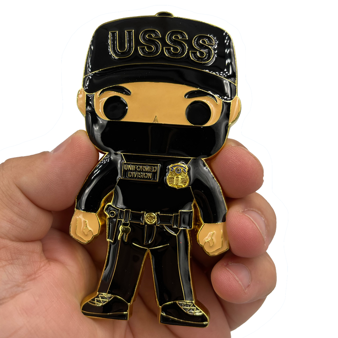 EL9-015 Secret Service Counter Assault Team CAT Officer Uniformed Division USSS Agent Self Standing Thin Blue Line Challenge Coin