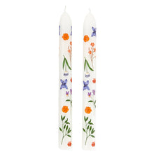 Load image into Gallery viewer, Set of 2 Boho Flowers Tapered Candle  | Aesthetic Unscented Table Decor Floral Candle Sticks