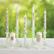 Load image into Gallery viewer, Set of 2 Boho Flowers Tapered Candle  | Aesthetic Unscented Table Decor Floral Candle Sticks