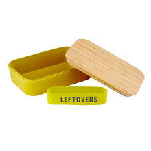 Load image into Gallery viewer, Set of 3 Leftovers Bamboo Lunch Box in Vivid Yellow | Eco-Friendly and Sustainable | 7.5" x 5" x 2"
