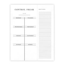 Load image into Gallery viewer, Set of 4 Copy of Control Freak Weekly List Notepad | 8.5" x 11" Desk Planner