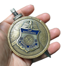 Load image into Gallery viewer, CL14-08 Border Patrol Agent CBP Honor First Shield with removable Sword Challenge Coin Set BPA