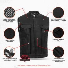 Load image into Gallery viewer, NightSentinel - Men’s Leather Motorcycle Vest