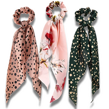 Load image into Gallery viewer, Silky Scarf Pony Holder (13 Color Options) | Scrunchie Hair Accessories