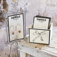 Load image into Gallery viewer, Silver Smoke Dangle Hoops Earrings in Gold | Glass Crystal Gemstones