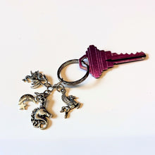 Load image into Gallery viewer, Silver Unicorn Fantasy Charms Lightweight Keychain in Silver