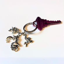Load image into Gallery viewer, Silver Unicorn Fantasy Charms Lightweight Keychain in Silver
