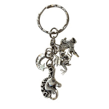 Load image into Gallery viewer, Silver Unicorn Fantasy Charms Lightweight Keychain in Silver