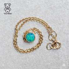 Load image into Gallery viewer, Minimalist Round Australian Doublet Opal Bracelet 14k Yellow Gold