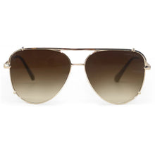 Load image into Gallery viewer, Smaller Cristina - Tangle Free - Faded Brown Aviator Sunglasses Gold