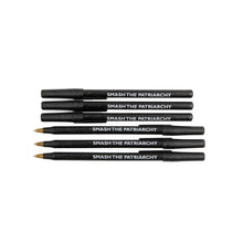 Load image into Gallery viewer, Smash the Patriarchy Black Sparkle Pen Pack - 36 Pens