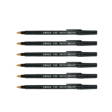 Load image into Gallery viewer, Smash the Patriarchy Black Sparkle Pen Pack - 36 Pens